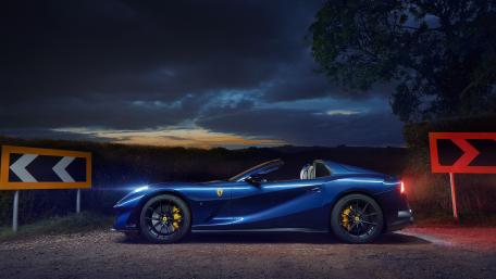 Elegant Ferrari 812 in Twilight Setting wallpaper