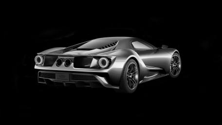 Sleek Ford GT on Black Background wallpaper