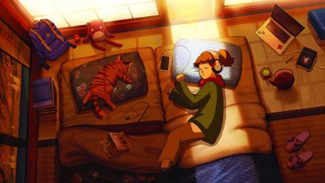 Lofi Girl's Cozy Anime Room wallpaper