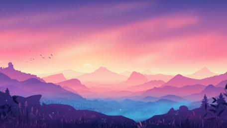 Mystical Dawn Over Tranquil Valleys wallpaper