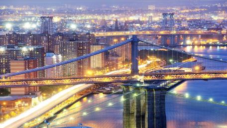 Stunning Night View of City Bridges wallpaper