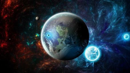 Mystic Orb Amid Cosmic Marvels wallpaper
