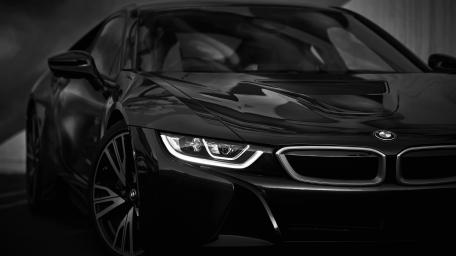 Sleek BMW in Stunning 4K Black & White wallpaper