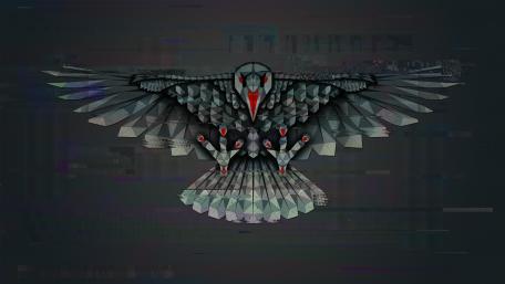 Glitch Art Crow in Flight Wallpaper wallpaper