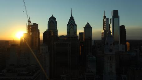 Sunset Over Center City wallpaper