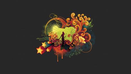 Vibrant Retro Fantasy Abstract Design wallpaper