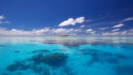 Azure Tranquility of the Vast Ocean wallpaper