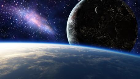 Majestic Planet Over Earth’s Horizon wallpaper