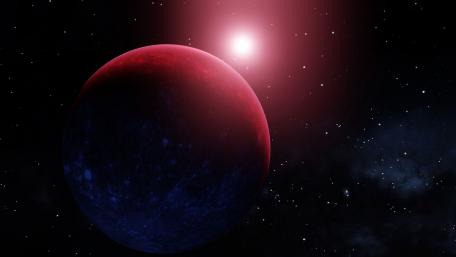 Enigmatic Red Planet in Space wallpaper
