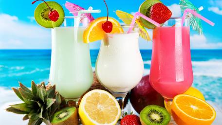 Tropical Bliss with Colorful Cocktails wallpaper