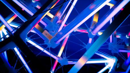 Neon Glow in Abstract Construction Art wallpaper