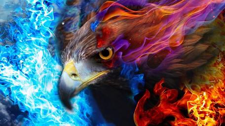 Mystical Phoenix of Fire and Ice wallpaper
