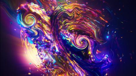 Neon Swirl Symphony: A Vivid Abstract Display wallpaper