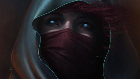 Mystical Glimpse of the Masked Guardian wallpaper