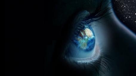 Mystical Vision of the Earth in an Eye wallpaper