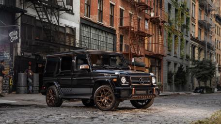 Sleek and Bold Mercedes-Benz G-Class in Urban Setting wallpaper