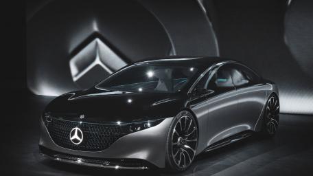 Sleek Mercedes-Benz Vision EQS Concept Car Wallpaper wallpaper