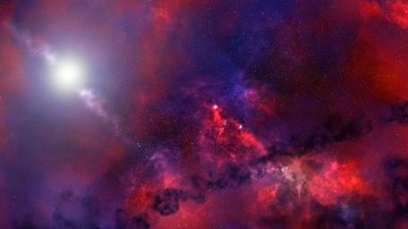 Cosmic Dance of Red and Blue Shades wallpaper