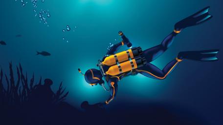 Exploring the Depths of the Ocean Blue wallpaper