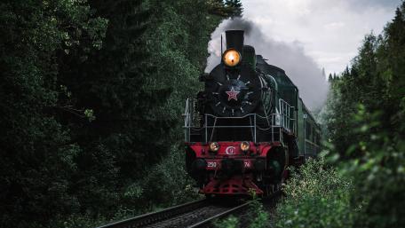 Old Steam Locomotive Journey Through Nature wallpaper
