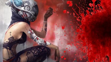 Cyborg Serenity in Red Universe wallpaper
