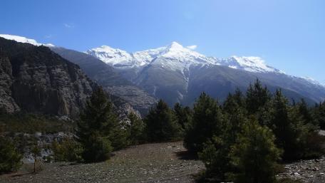 Majestic Alps Under a Brilliant Blue Sky wallpaper