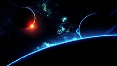 Celestial Dance of Planets in Space Universe wallpaper