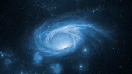 Stunning Spiral Galaxy in Blue Space wallpaper