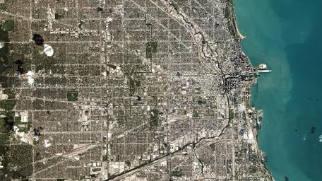 Planet Labs Satellite Image of Chicago, Illinois wallpaper