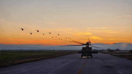Flock of Helicopters wallpaper