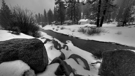 Serene Monochrome Winter Landscape wallpaper