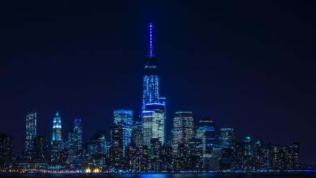 Lower Manhattan night view wallpaper