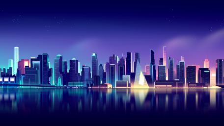 Neon Skyline Fantasy wallpaper