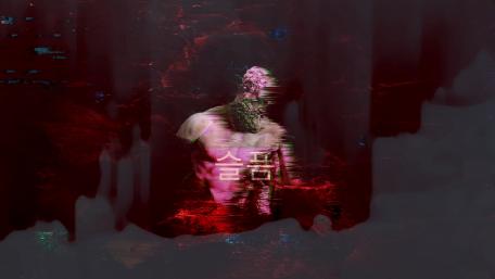 Glitch-Inspired Abstract Sculpture Wallpaper wallpaper