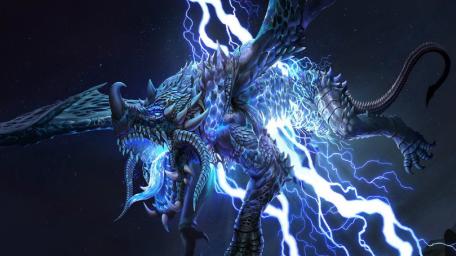 Lightning Strikes: The Ice Dragon's Fury wallpaper