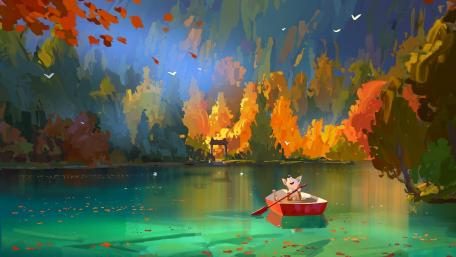 Night boating wallpaper