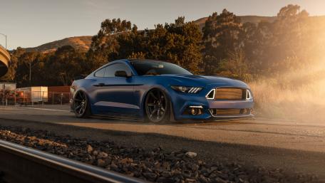 Majestic Ford Mustang GT Basking in Sunset Glow wallpaper