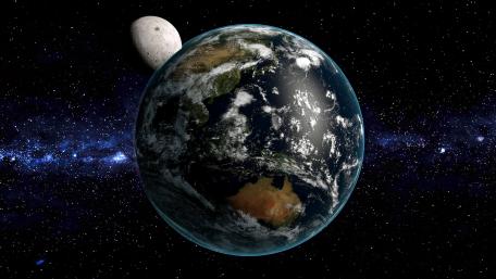 Earth and Moon in Celestial Dance wallpaper