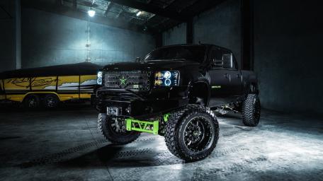 Black Chevrolet Silverado Pickup in the Dark wallpaper