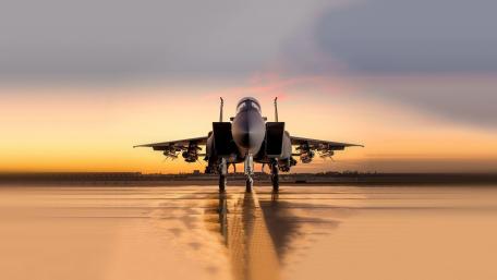 F-15 Eagle at Sunset Glory wallpaper