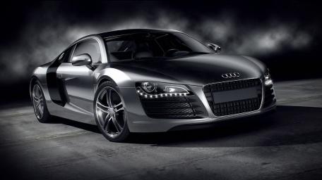 Sleek Audi R8 on Display in Dark Setting wallpaper