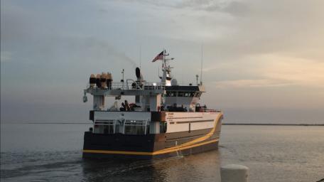 Modern Research Vessel in Calm Waters wallpaper
