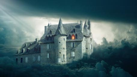 Mystical Castle in the Clouds wallpaper