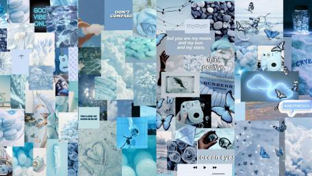 Inspirational Blue Collage Wallpaper wallpaper