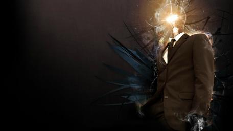 Illuminated Ideas in a Suit wallpaper