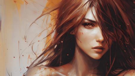 Fiery Warrior Maiden of the Flames wallpaper