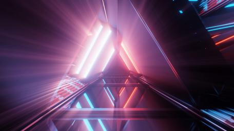 Neon Penrose Triangle in Vibrant Lights wallpaper