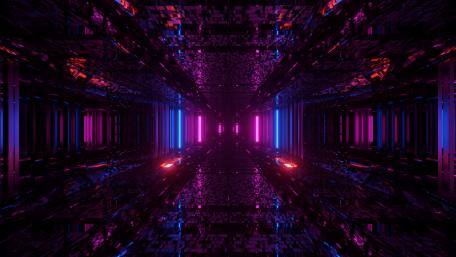 Neon Tunnel into the Future wallpaper