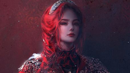 Mystical Red-Haired Sorceress wallpaper