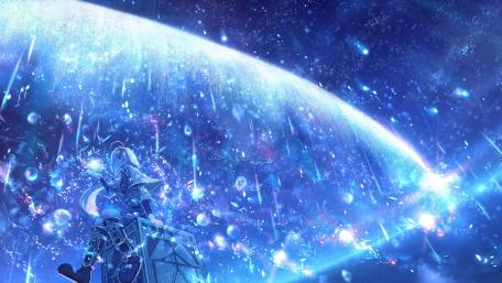Starry Night in a Sci-Fi Realm wallpaper